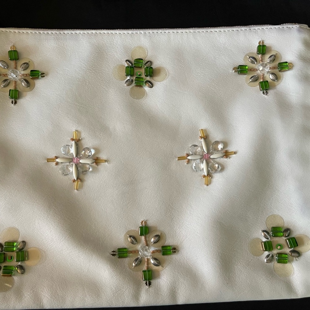 Banana Republic White Beaded Oversized Clutch See all Photos